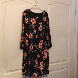 NWOT Lauren jersey knit dress bell sleeve 14W